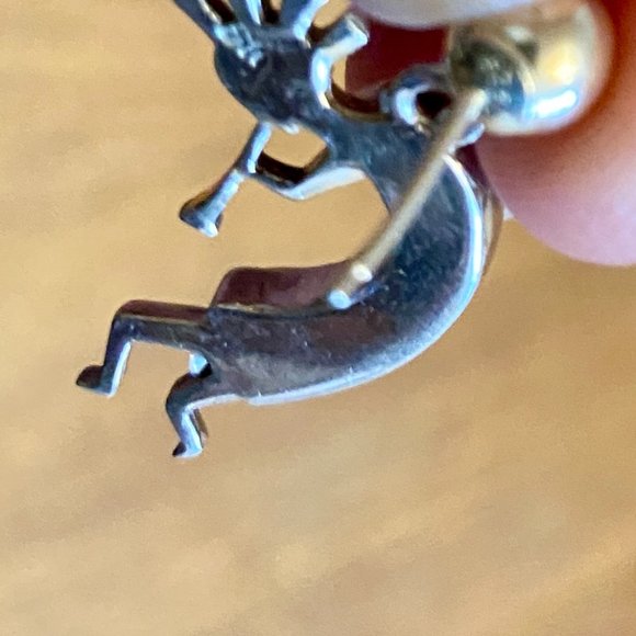 Kokopelli Flute Player Multi Inlay Sterling Silver 925 Earrings - Picture 11 of 12
